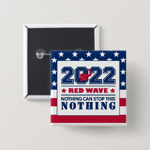 Red Elephant RED WAVE 2022 Midterm Elections US 15 Cm Square Badge