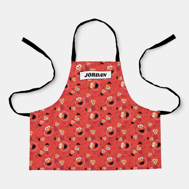 Red Elmo Faces Pattern Apron (Front)