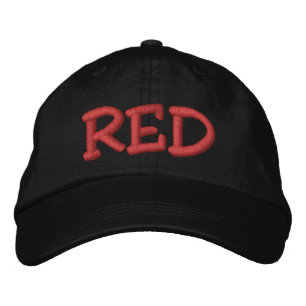 RED EMBROIDERED HAT