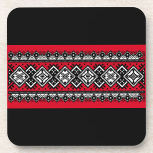 Red Embroidery Coaster