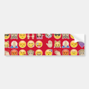 red emoji bumper sticker