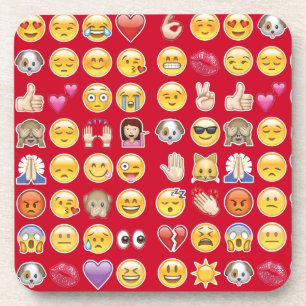 red emoji coaster