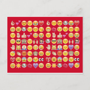 red emoji postcard