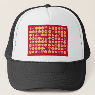 red emoji trucker hat