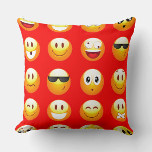 red emojis cushion