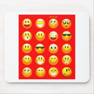 red emojis mouse pad