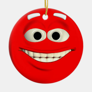 Red Emoticon Ceramic Tree Decoration