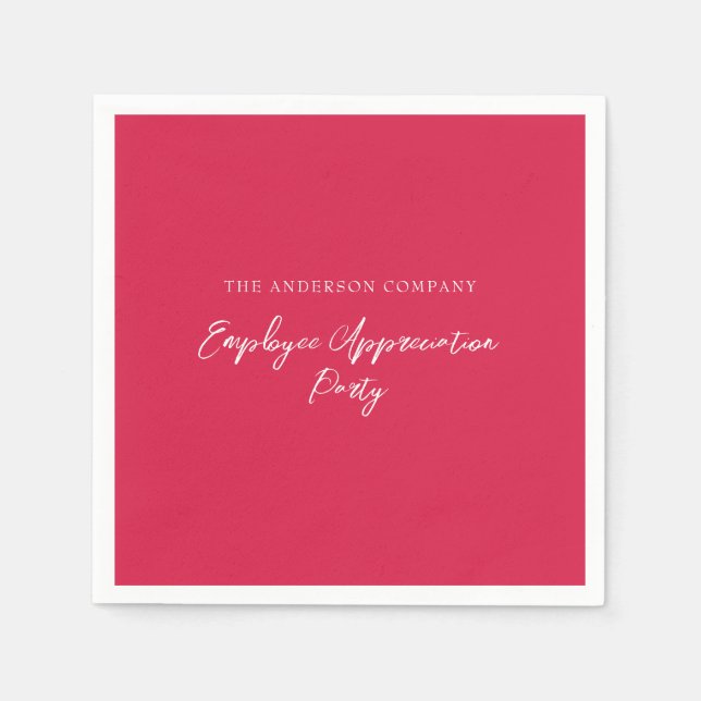 Red Employee Appreciation Event  Napkin (Front)
