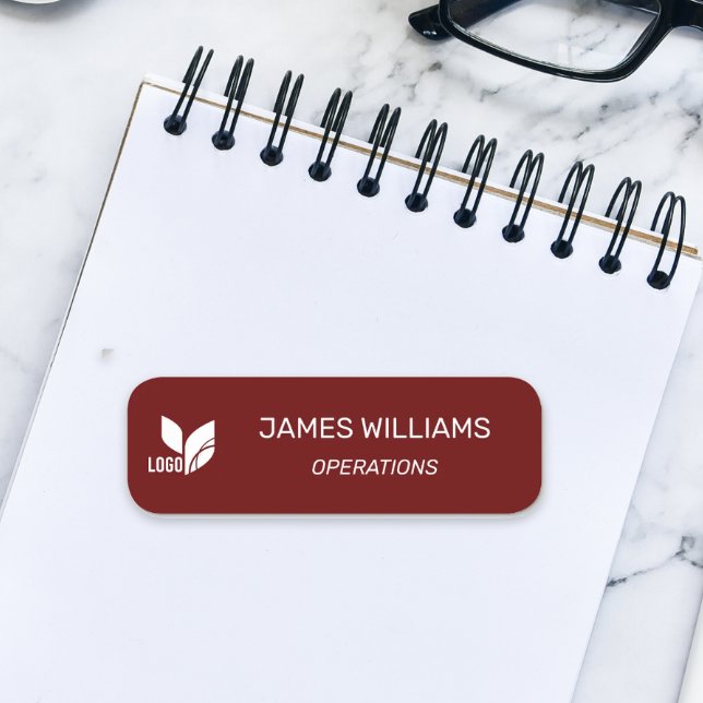 Red Employee Logo Name Tag (Employee Name Tag)