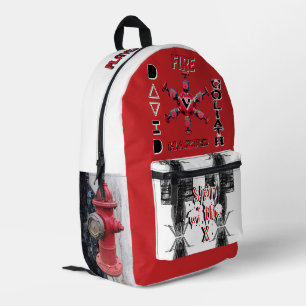 Red End Times Printed Backpack