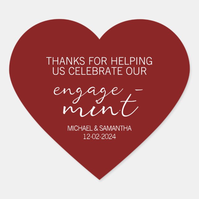 Red Engage-Mint Engagement Heart  Sticker (Front)