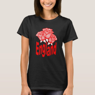 Red England Text With Abstract English Rose Premiu T-Shirt