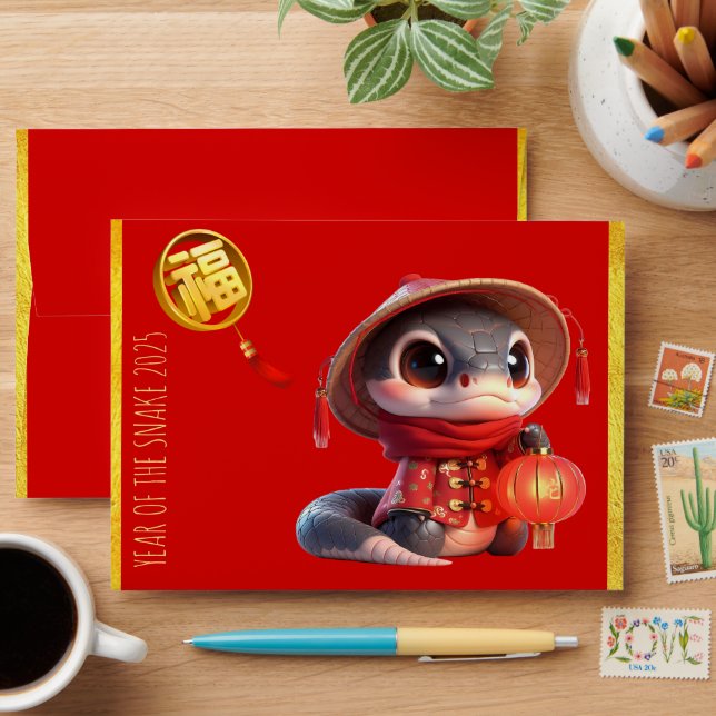Red Envelope Baby Snake Chinese New Year RE2 (Desk)