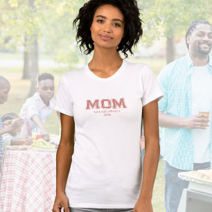 Red Established Mum Name Year T-Shirt
