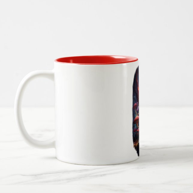 Red Ether Mushroom Skull Mug (Left)