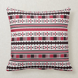 Red Ethnic Aztec Cushion