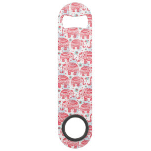 Red Ethnic Elephant Pattern