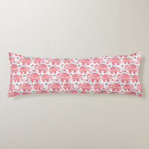 Red Ethnic Elephant Pattern Body Cushion