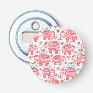 Red Ethnic Elephant Pattern Bottle Opener