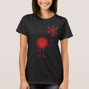 Red Evil Flower Bug Black Female T-Shirt
