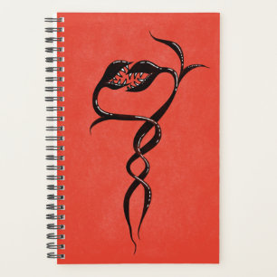 Red evil snake fantasy creature goth planner