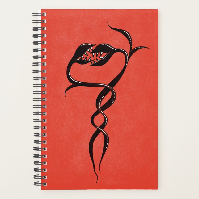 Red evil snake fantasy creature goth planner (Front)