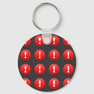 Red Exclamation Mark Warning Icons Key Ring