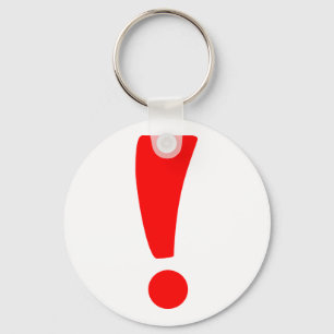 Red exclamation point key ring