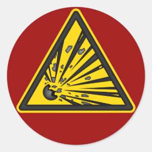 Red Explosive Warning Sticker