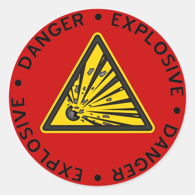 Red Explosive Warning Sticker (Front)