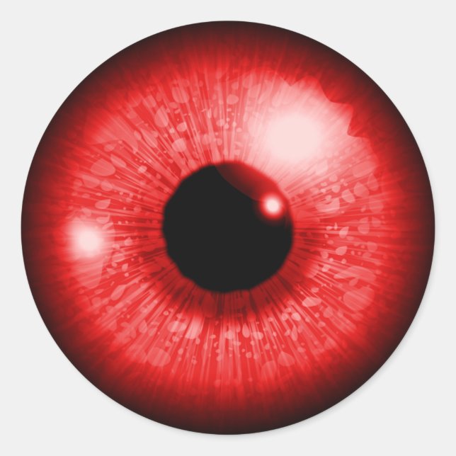 Red Eye Classic Round Sticker (Front)