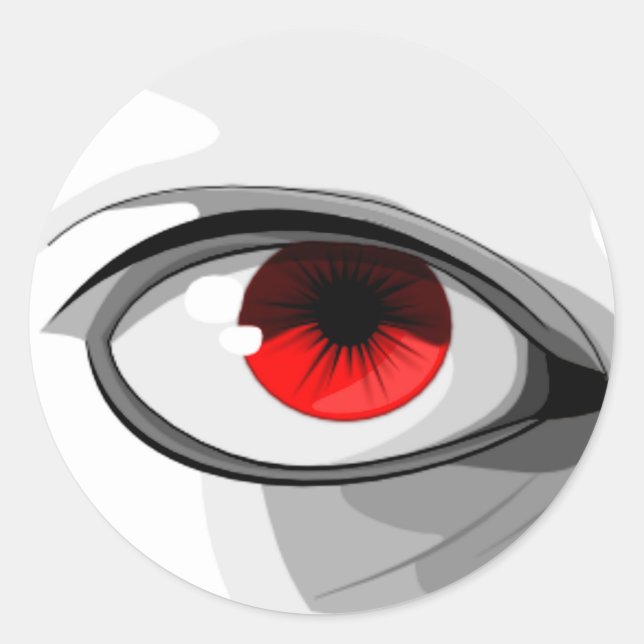 Red Eye Classic Round Sticker (Front)