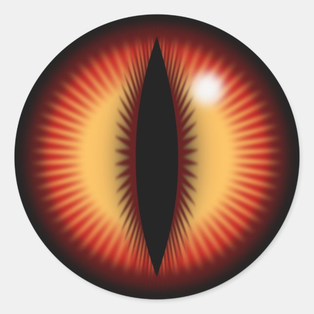 Red Eye of a dragon Classic Round Sticker (Front)