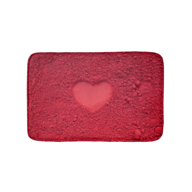 Red Eye Shadow Heart: Matte Cosmetic Texture Bath Mat (Front)