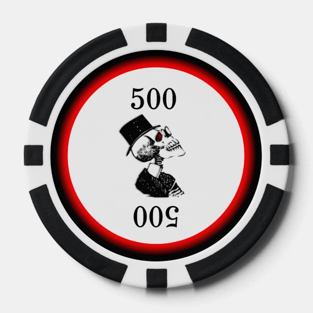 Red Eye Skeleton Poker Chips (Front)