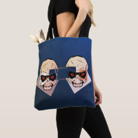 Red eye skull and blue background