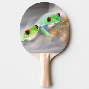 Red Eye Treefrog in the mist, Agalychinis 2 Ping Pong Paddle