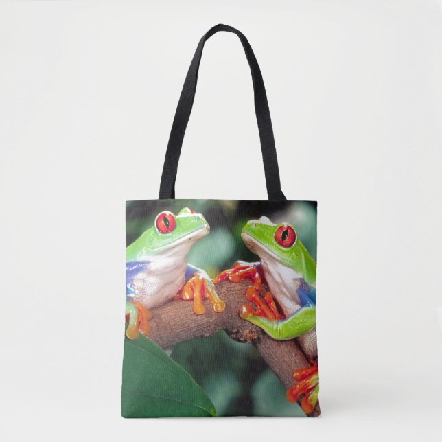 Red Eye Treefrog Pair, Agalychinis callidryas, Tote Bag (Front)
