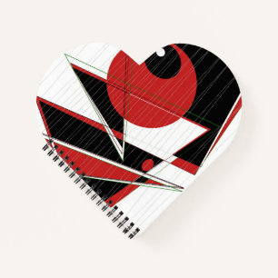 Red Eye Watching Heart Shaped Notebook