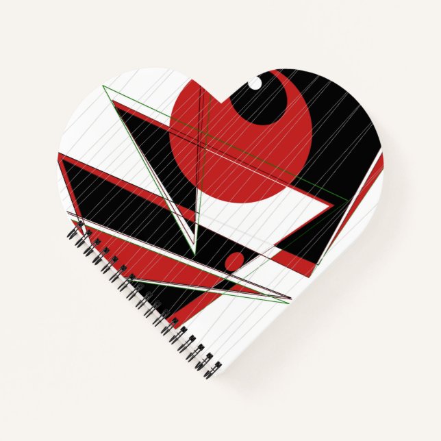 Red Eye Watching Heart Shaped Notebook (Front)