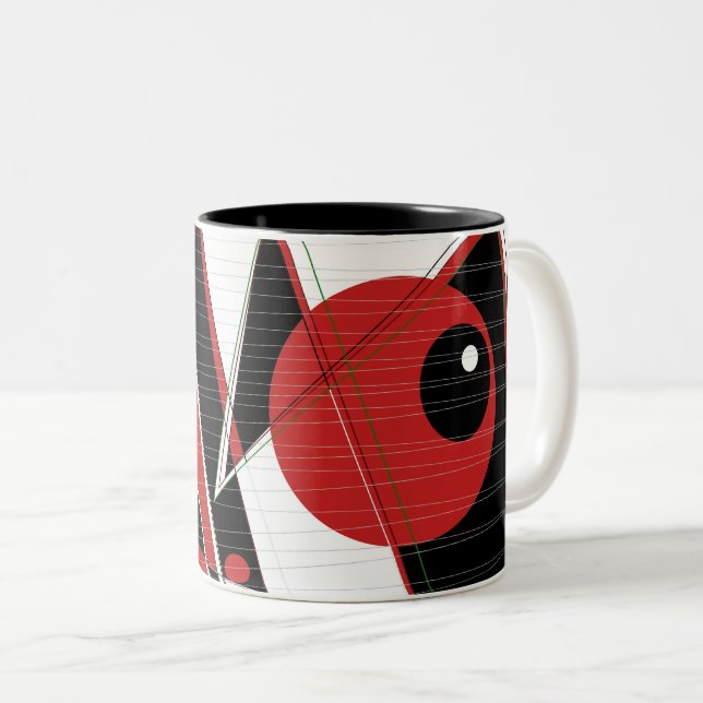Red Eye Watching Two Tone Mug (Front Right)