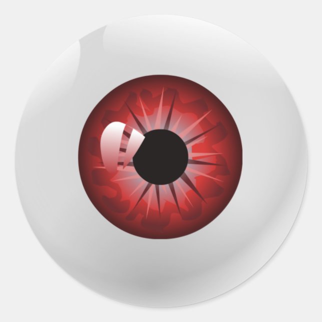 Red Eyeball Halloween Stickers (Front)