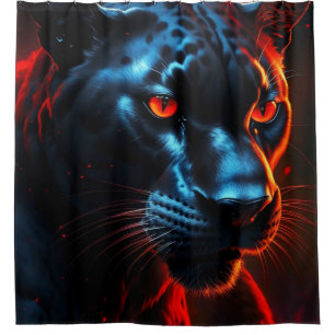 Red Eyed Black Panther Shower Curtain
