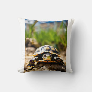 Red-Eyed Grin: The Laughing Turtle Cushion