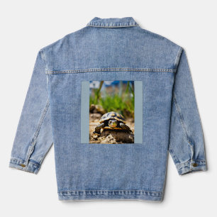 Red-Eyed Grin: The Laughing Turtle Denim Jacket