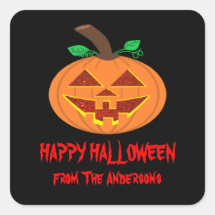 Red Eyed Halloween Pumpkin Stickers
