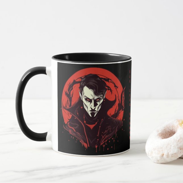Red-Eyed Horror Mug (With Donut)