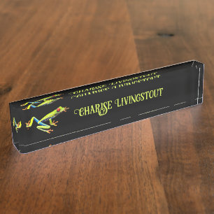 Red Eyed Painted Tree Frog Nameplate
