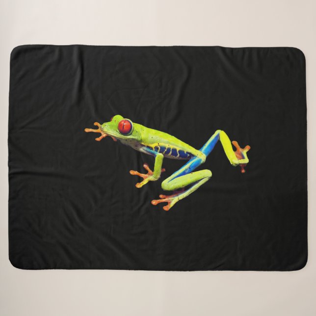 Red Eyed Painted Tree Frog  Sherpa Blanket (Front (Horizontal))