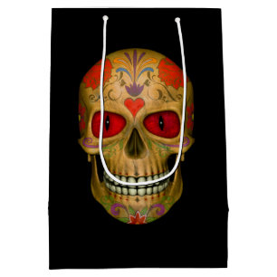 Red  Eyed Sugar Skull Zombie  Medium Gift Bag